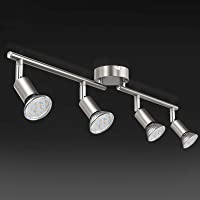 Uchrolls Lámpara de techo LED giratoria- 4 llamas- incluido 4 x 3.5W iluminante GU10 LED- 380LM- blanco cálido- lámpara…